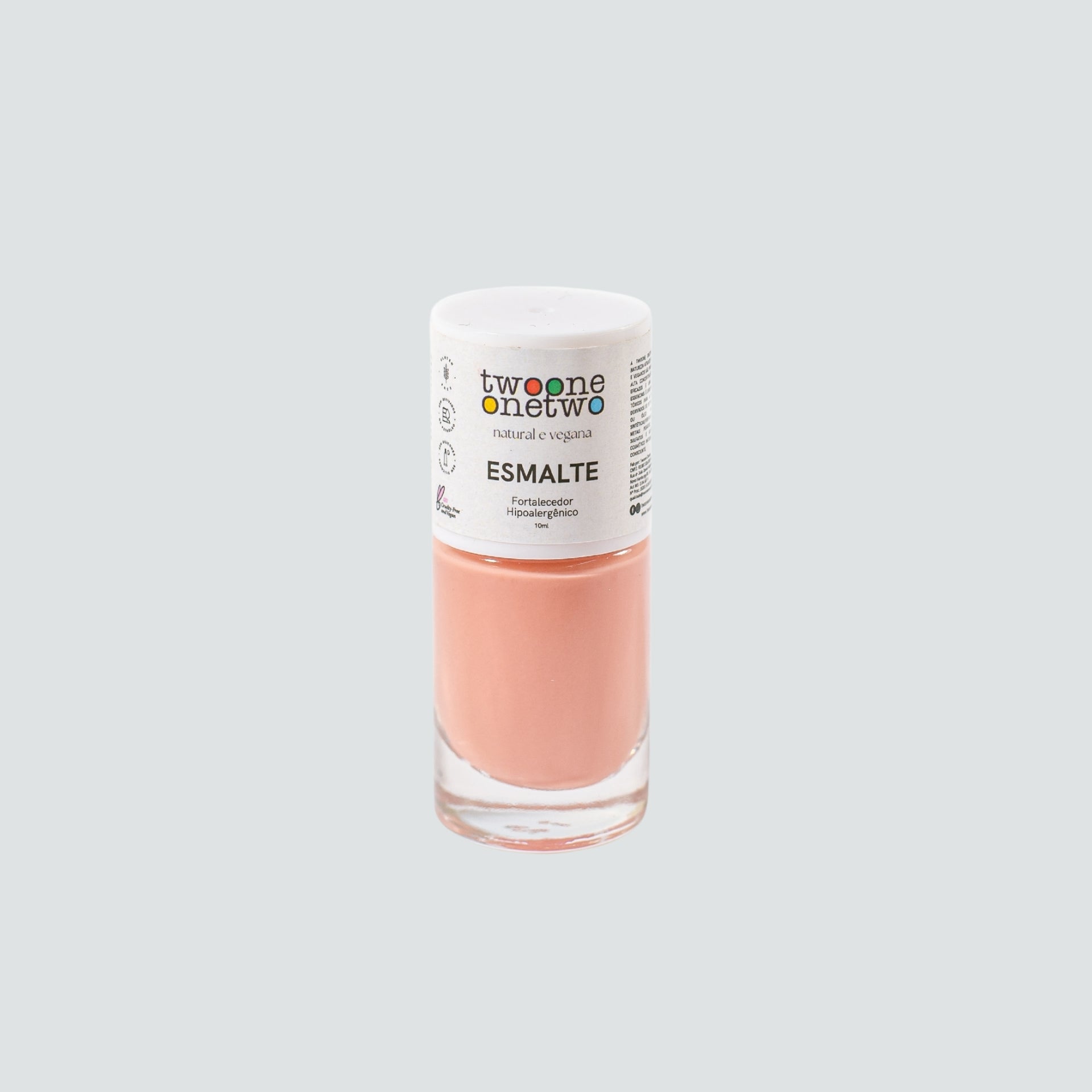 Esmalte Hipoalergênico Cor Peach 10ml - Twoone Onetwo