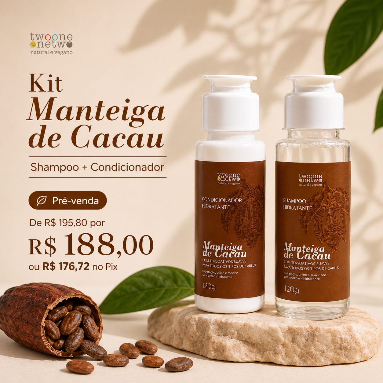 Kit Capilar Hidratante Manteiga de Cacau - Twoone Onetwo