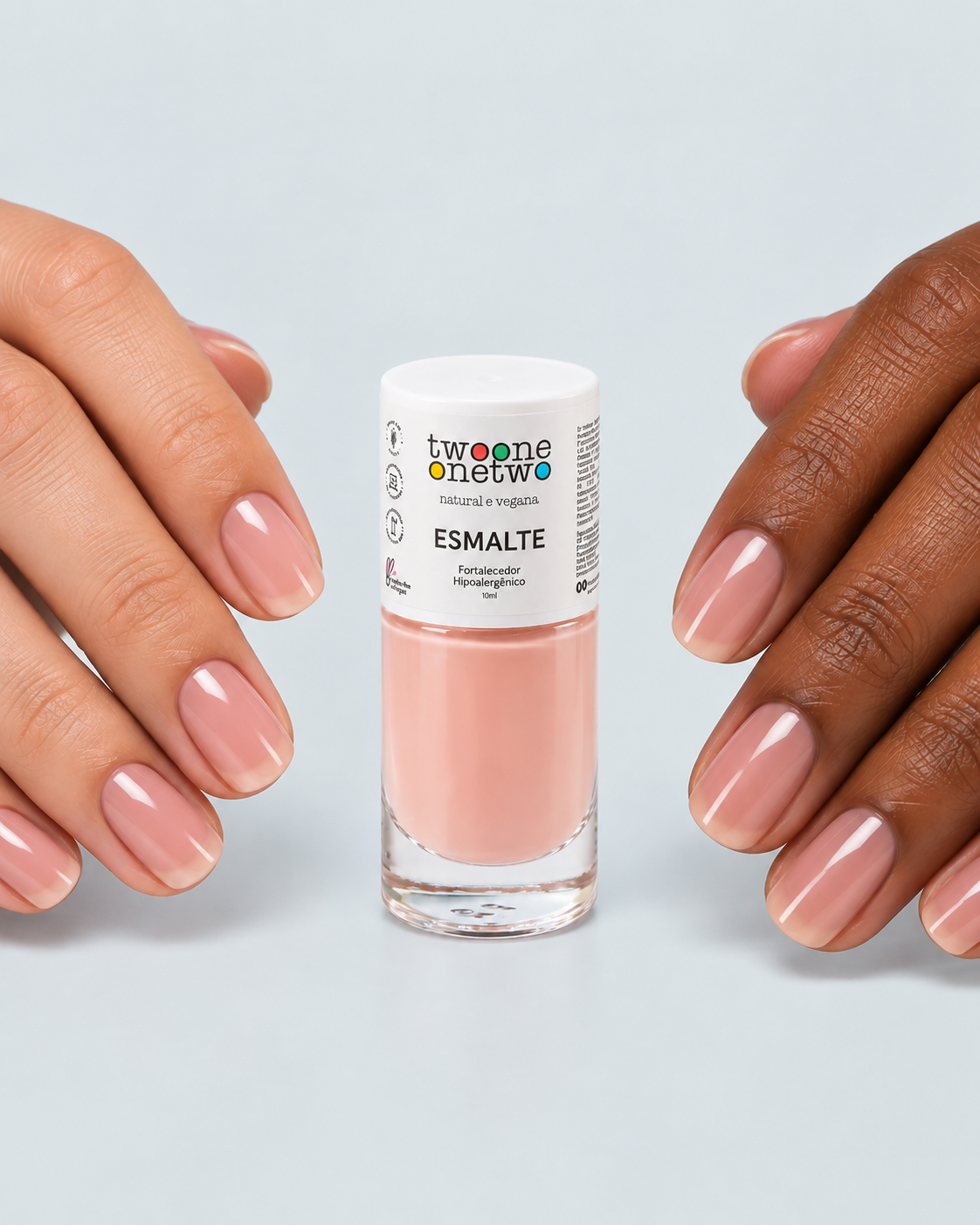 Esmalte Hipoalergênico Twoone Onetwo Natural Vegana Cor Light Rose