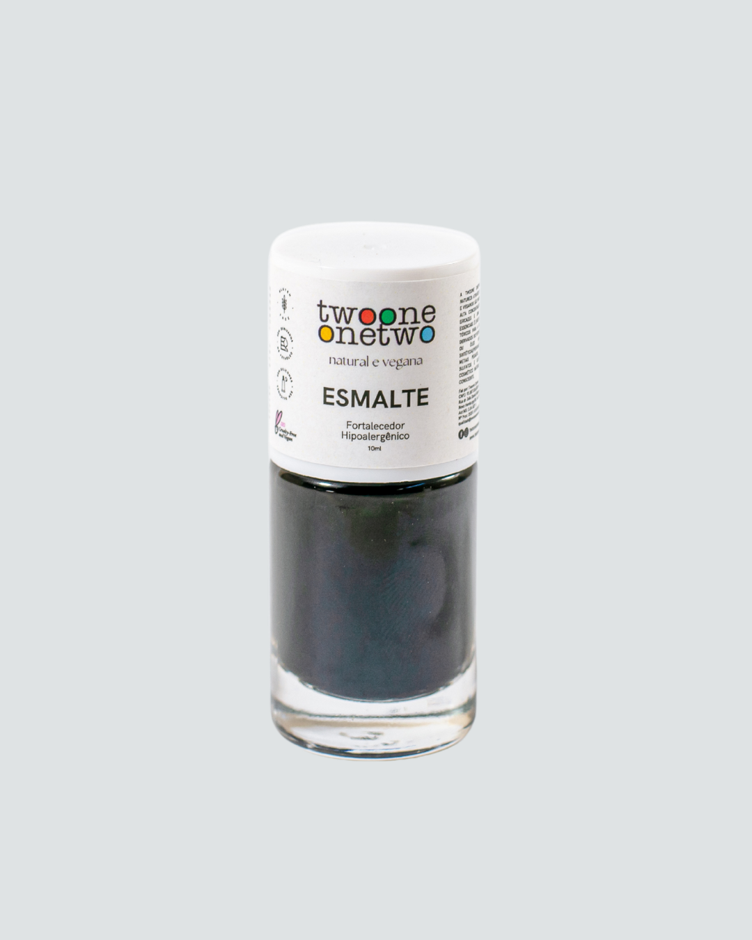 Esmalte Hipoalergênico Twoone Onetwo Natural Vegana Cor Black Onyx