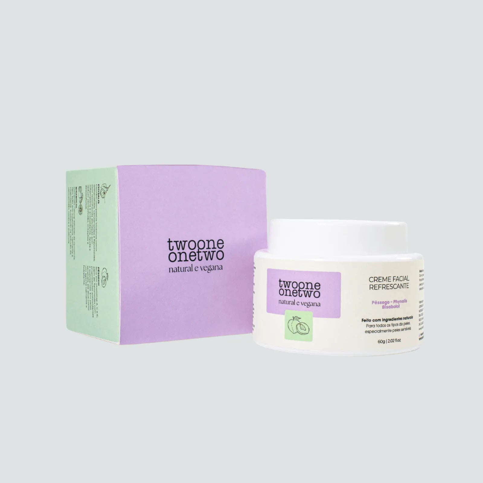 Creme Facial Refrescante Physalis e Pêssego Vegano | Twoone Onetwo