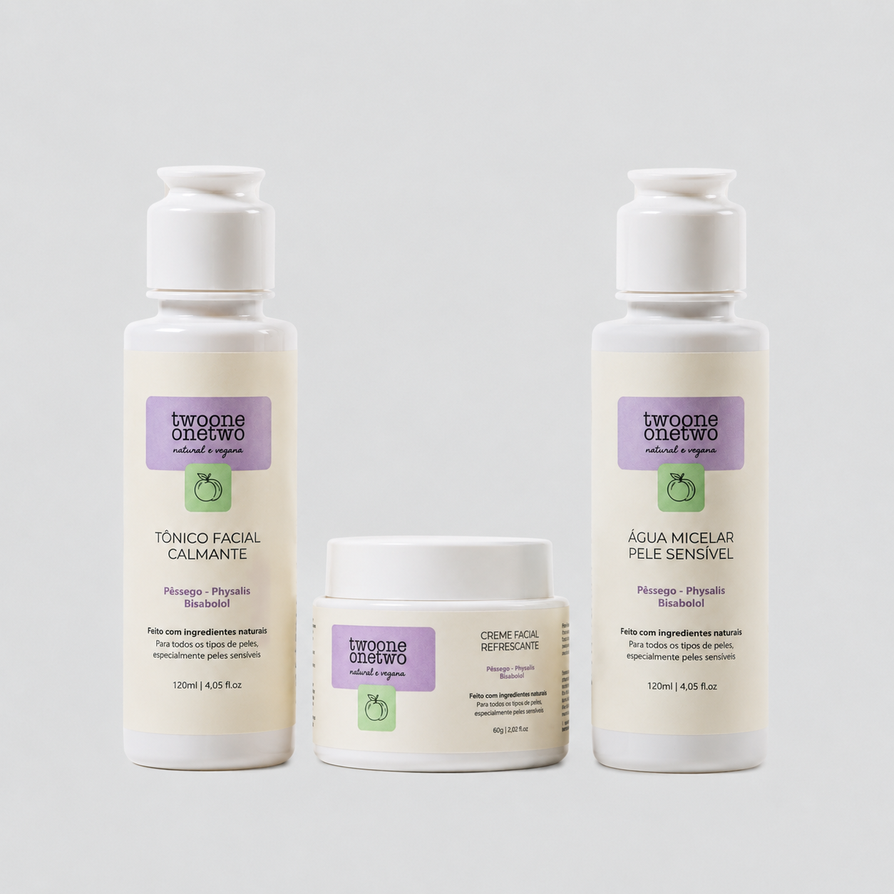 Kit Skincare Peles Sensíveis Physalis & Pêssego - Twoone Onetwo